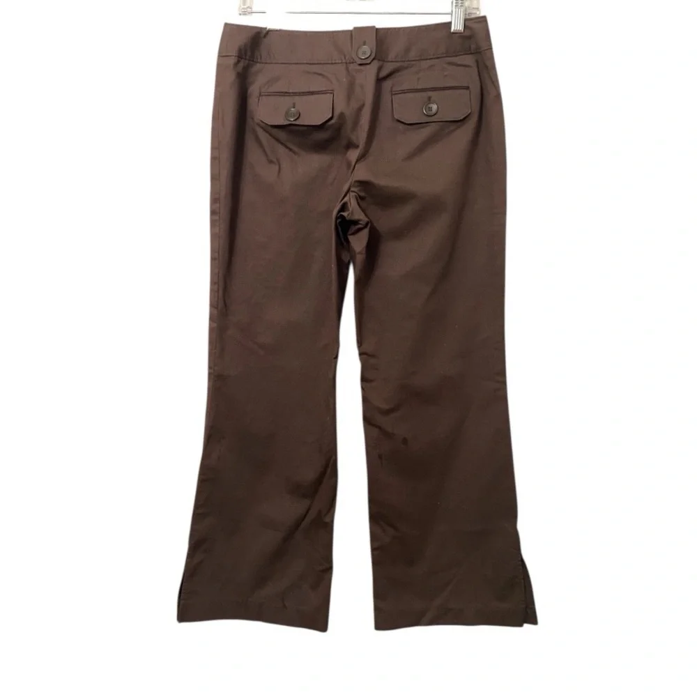 LOFT Chocolate Brown Cotton Linen Blend Pants